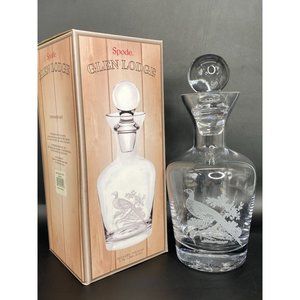 Spode Glen Lodge Pheasant Decanter Carafe 26.5 oz. Discontinued Elegant Rustic